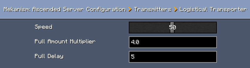 Logistical Transporter Config