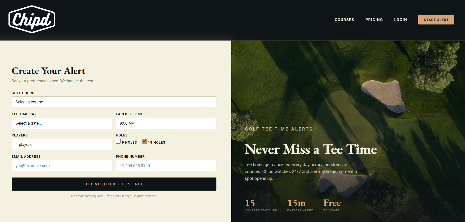 Chipd Golf website
