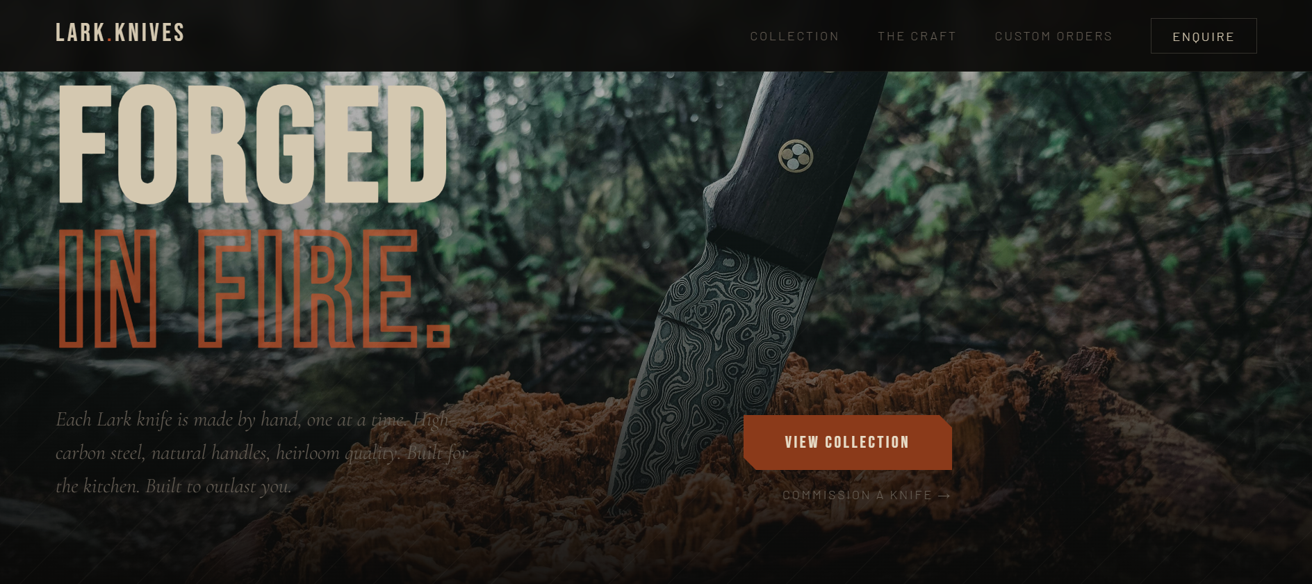 Lark Knives website