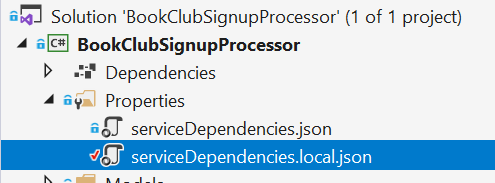 Function App Solution Service Dependencies Local JSON