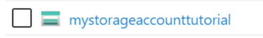 Storage Account in Resource Group List