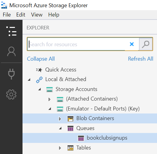 Storage Explorer Showing Created Queue