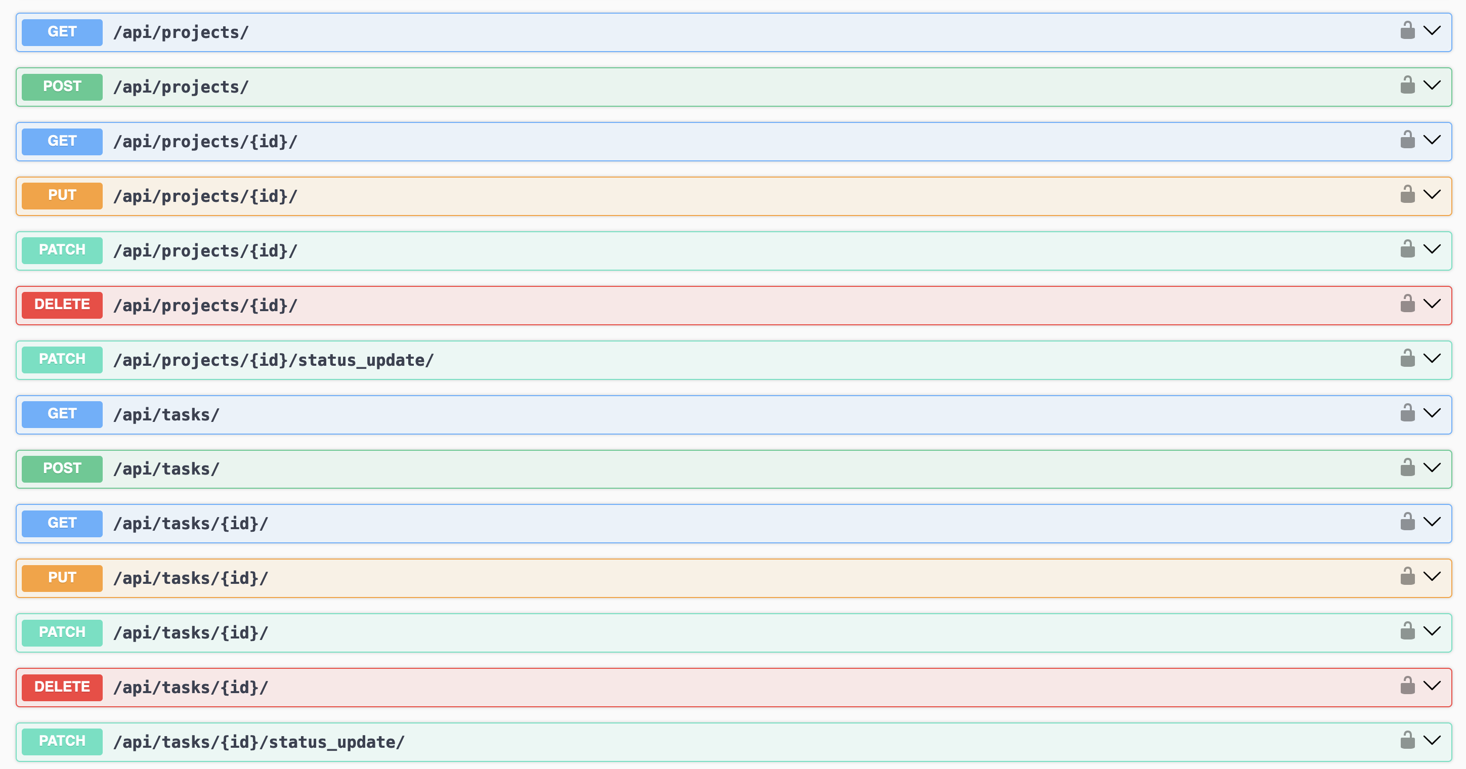 screenshot of endpoints