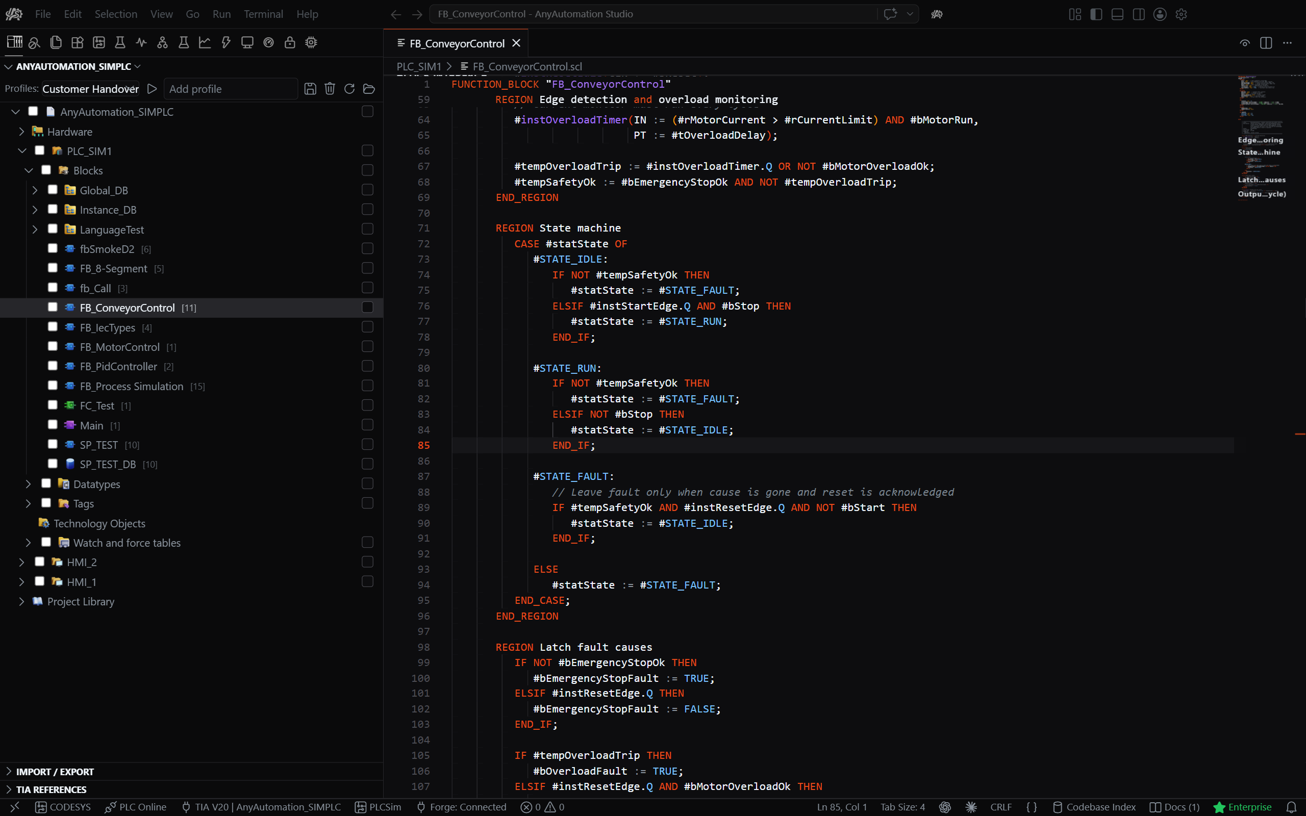 Integrated SCL editor