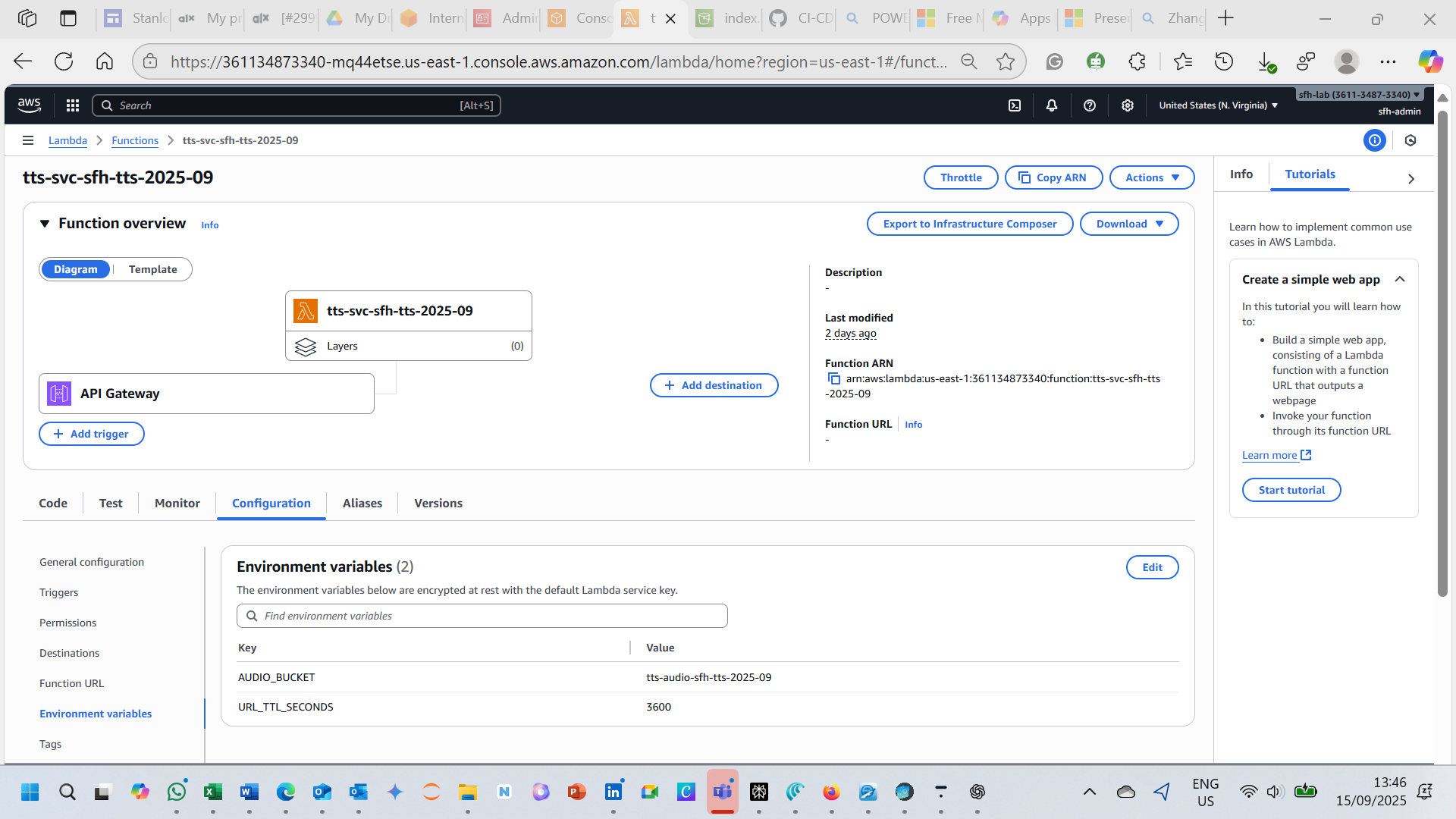 AWS Lambda function overview screenshot