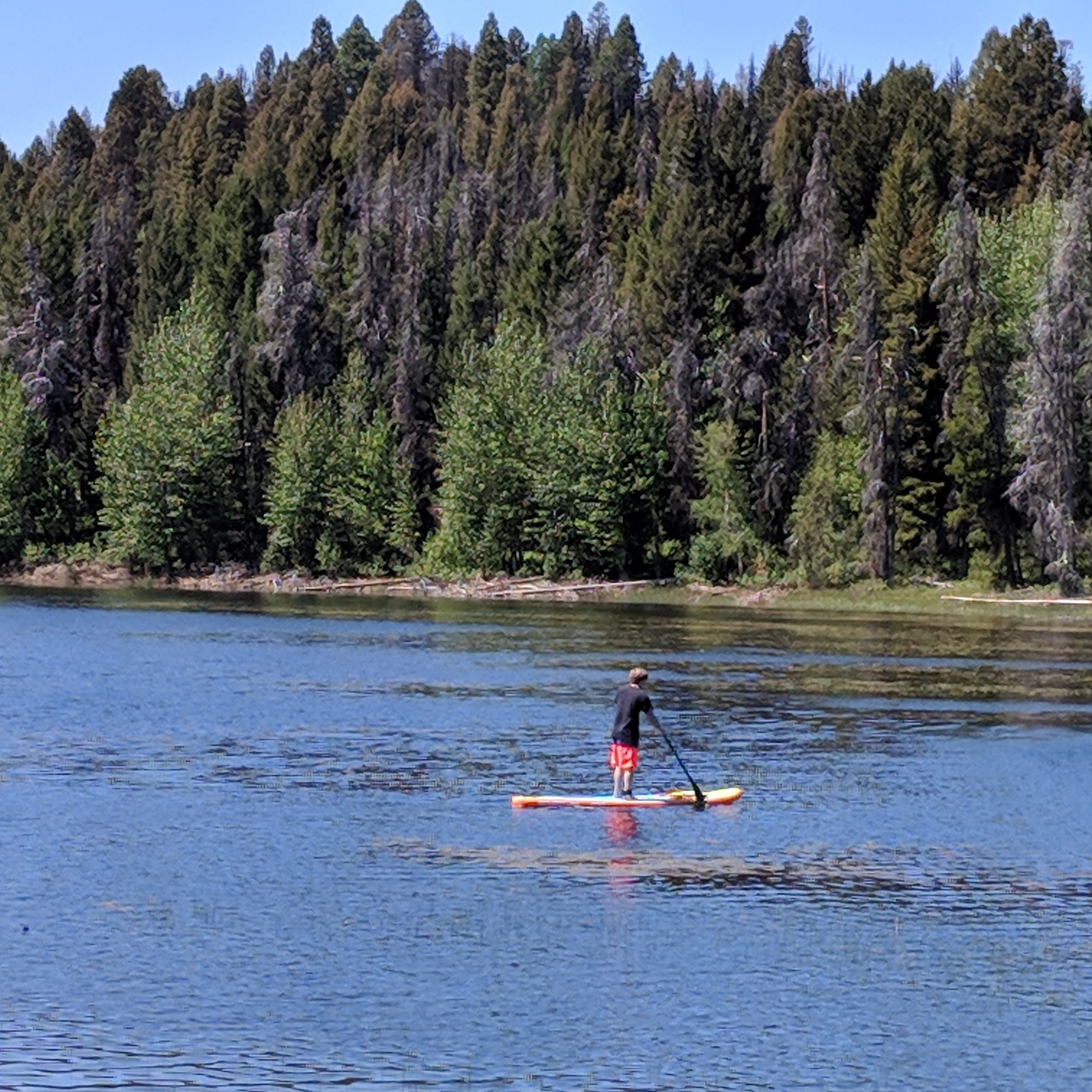 Paddle boarding near Lincoln, Montana