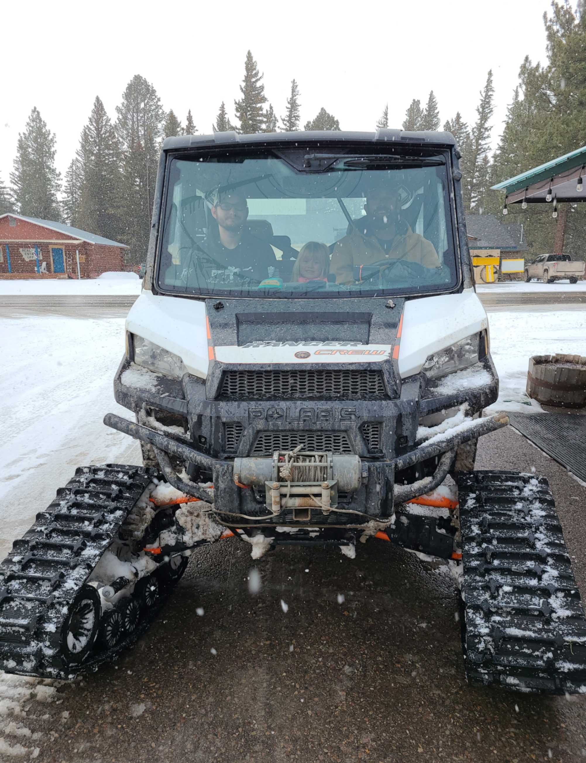 Snowmobile in the Montana snow