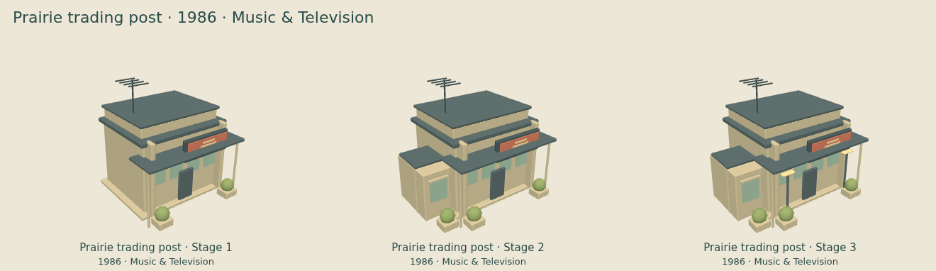 Prairie trading post — Music & Television upgrade comparison
