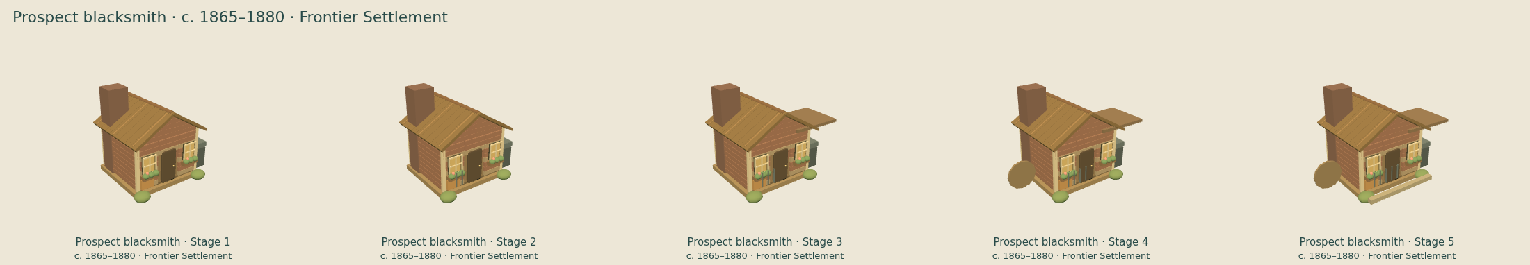 Prospect blacksmith — Frontier Settlement upgrade comparison