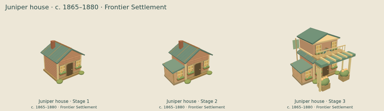 Juniper house — Frontier Settlement upgrade comparison