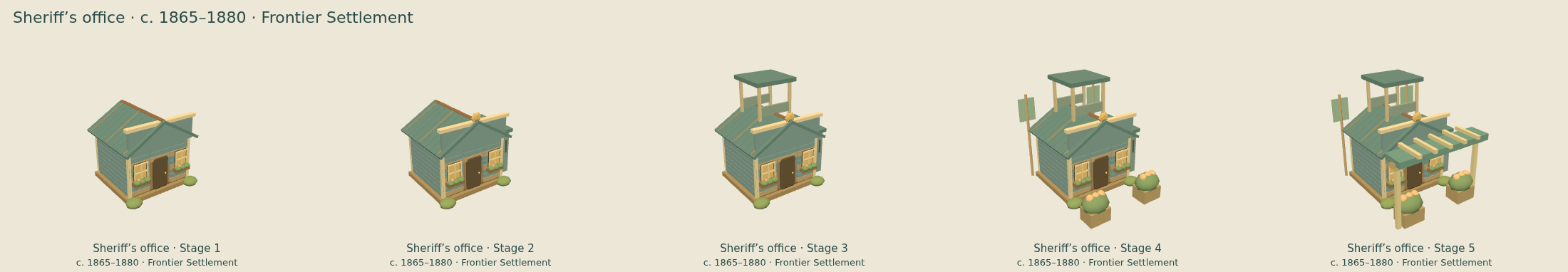 Sheriff’s office — Frontier Settlement upgrade comparison