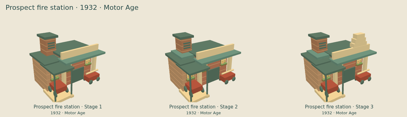 Prospect fire station — Motor Age upgrade comparison