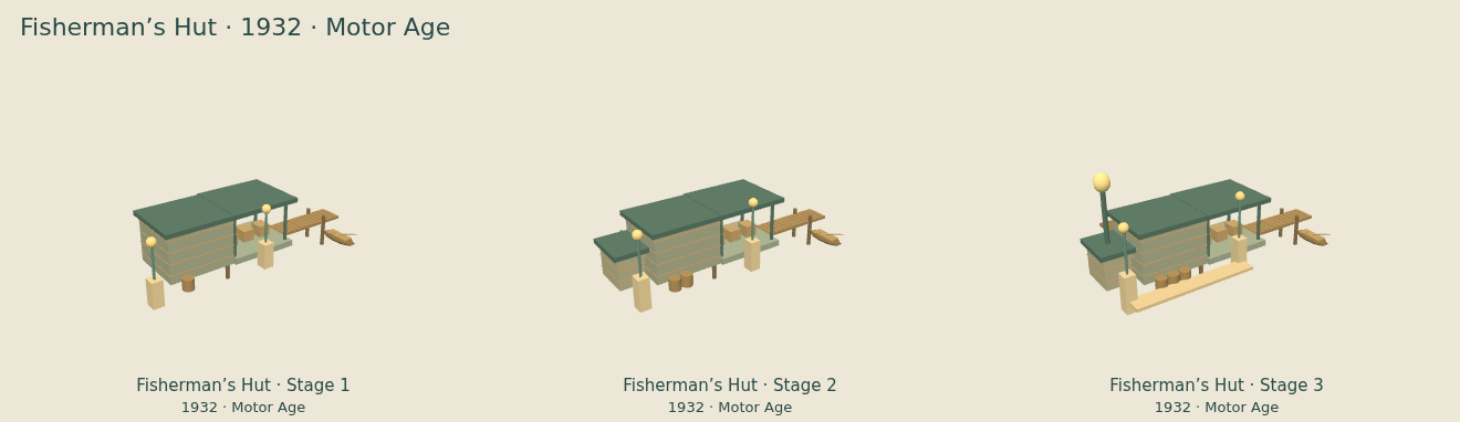 Fisherman’s Hut — Motor Age upgrade comparison