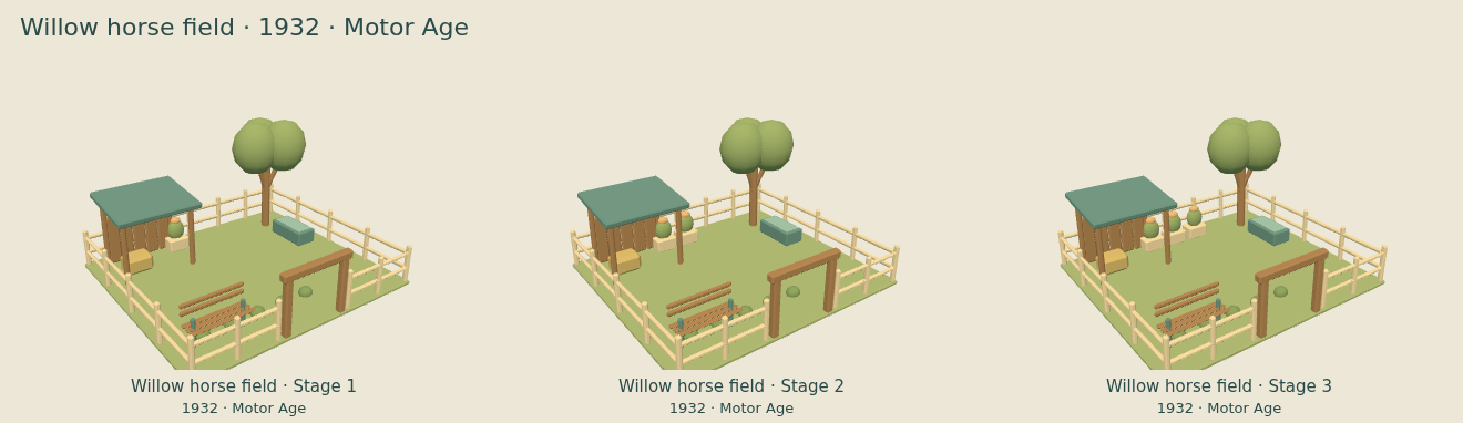 Willow horse field — Motor Age upgrade comparison