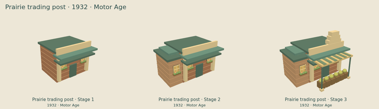 Prairie trading post — Motor Age upgrade comparison