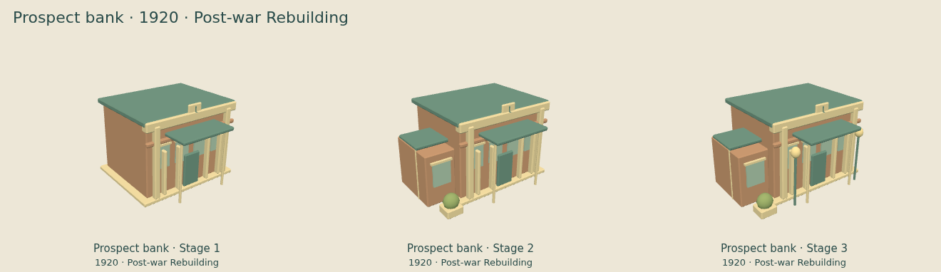 Prospect bank — Post-war Rebuilding upgrade comparison