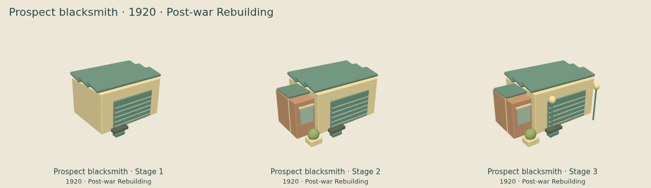 Prospect blacksmith — Post-war Rebuilding upgrade comparison