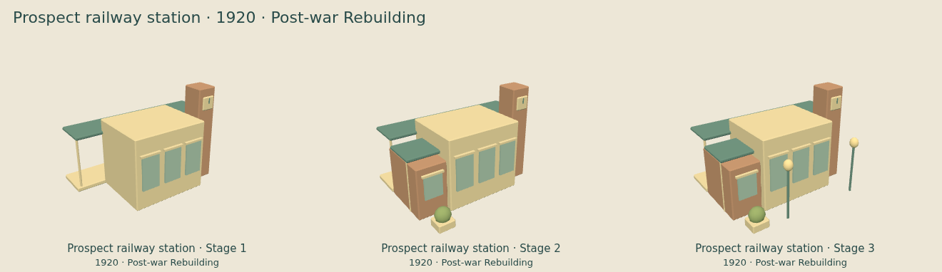 Prospect railway station — Post-war Rebuilding upgrade comparison