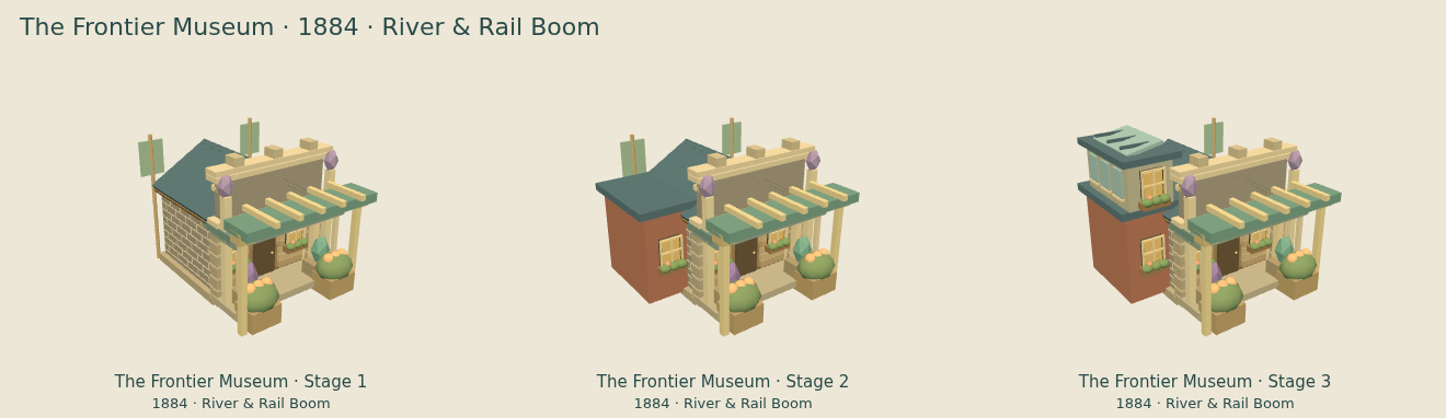 The Frontier Museum — River & Rail Boom upgrade comparison