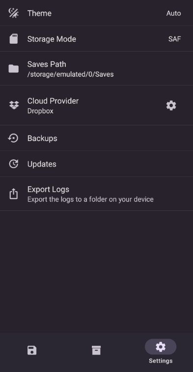 Settings Screen