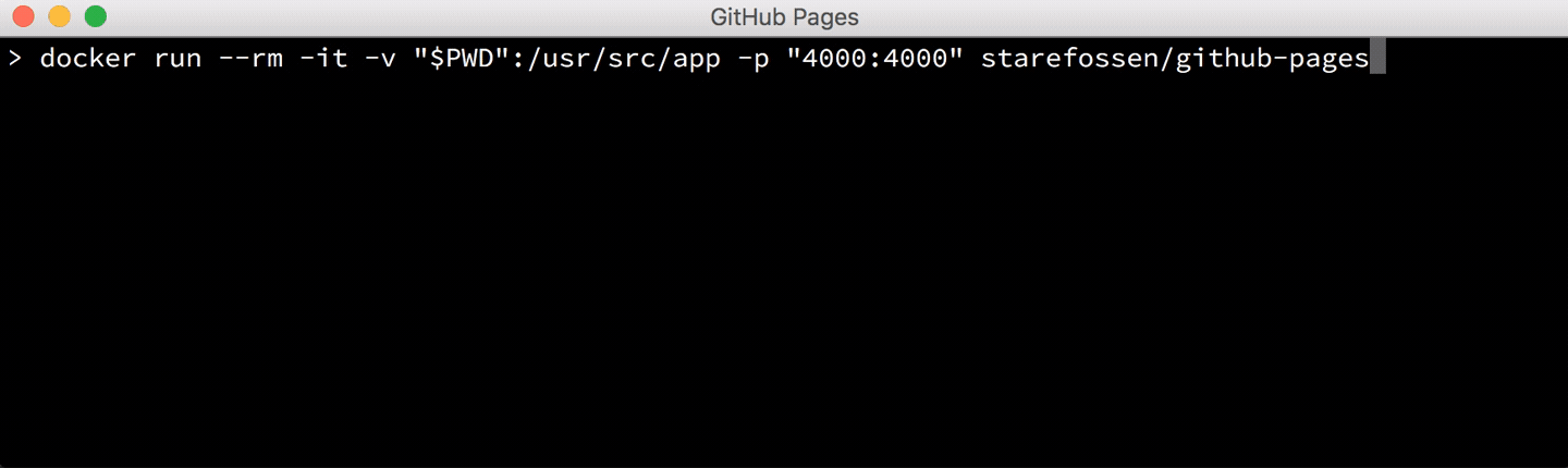 Demo using GitHub Page on Docker