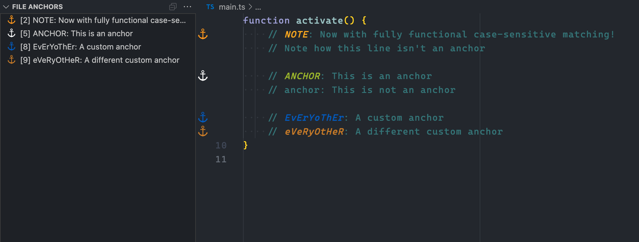 Case Sensitive Anchors