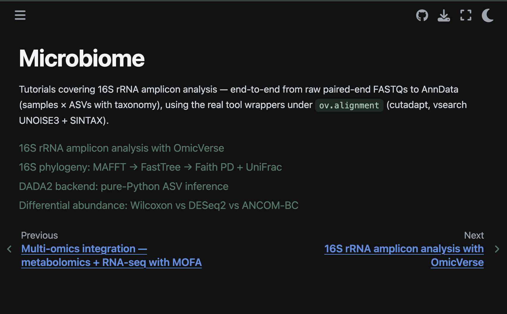Microbiome module