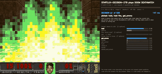 StartLux-Decision-27B plays Doom