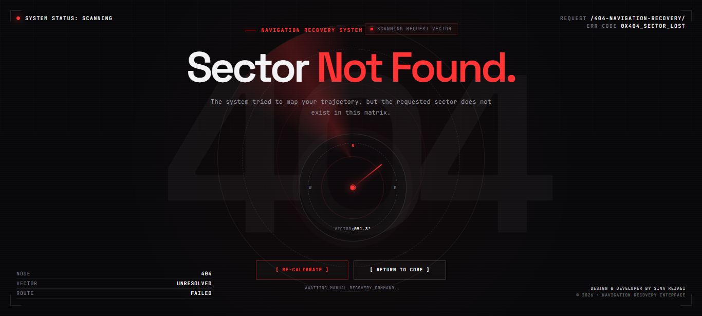 SECTOR LOST navigation recovery preview