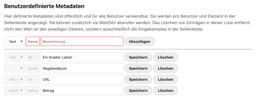 Settings in admin panel