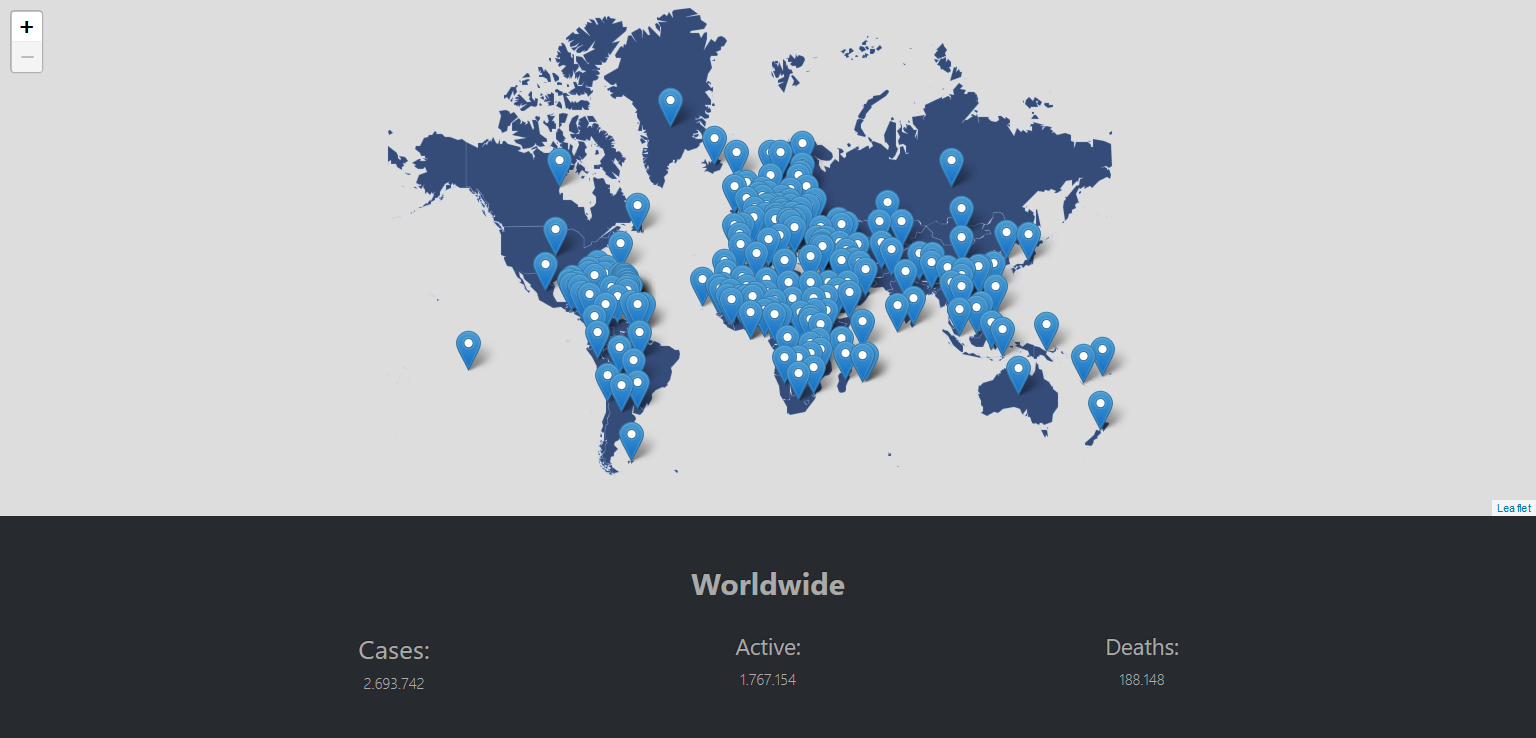 Corena Map GitHub - StefanUp/simple-corona-map: Simple Corona Map with React ...