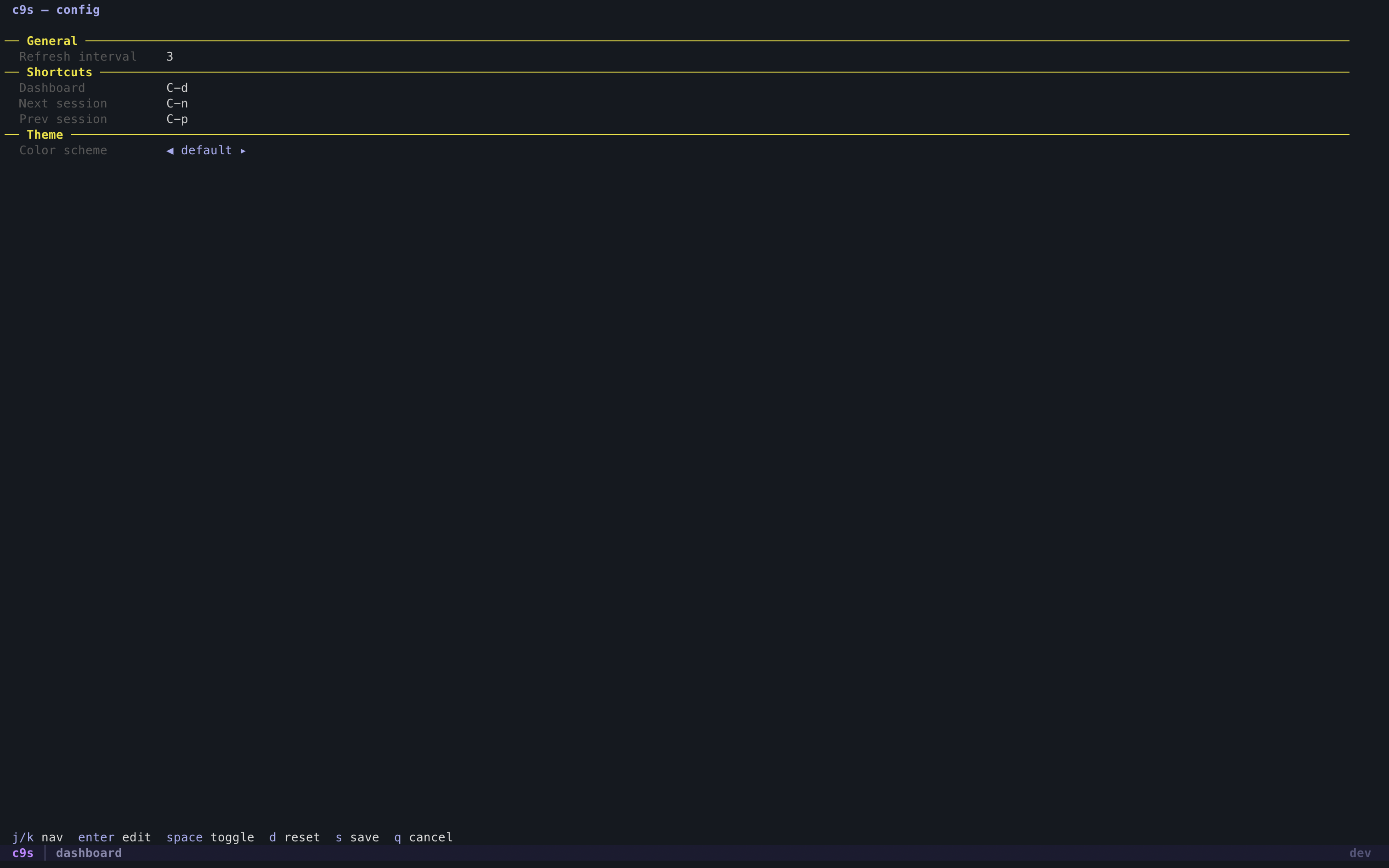 c9s config editor