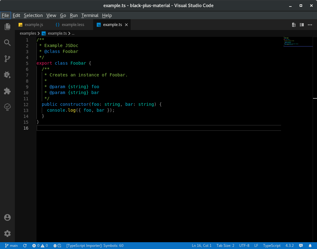 Image of how TypeScript looks with the theme