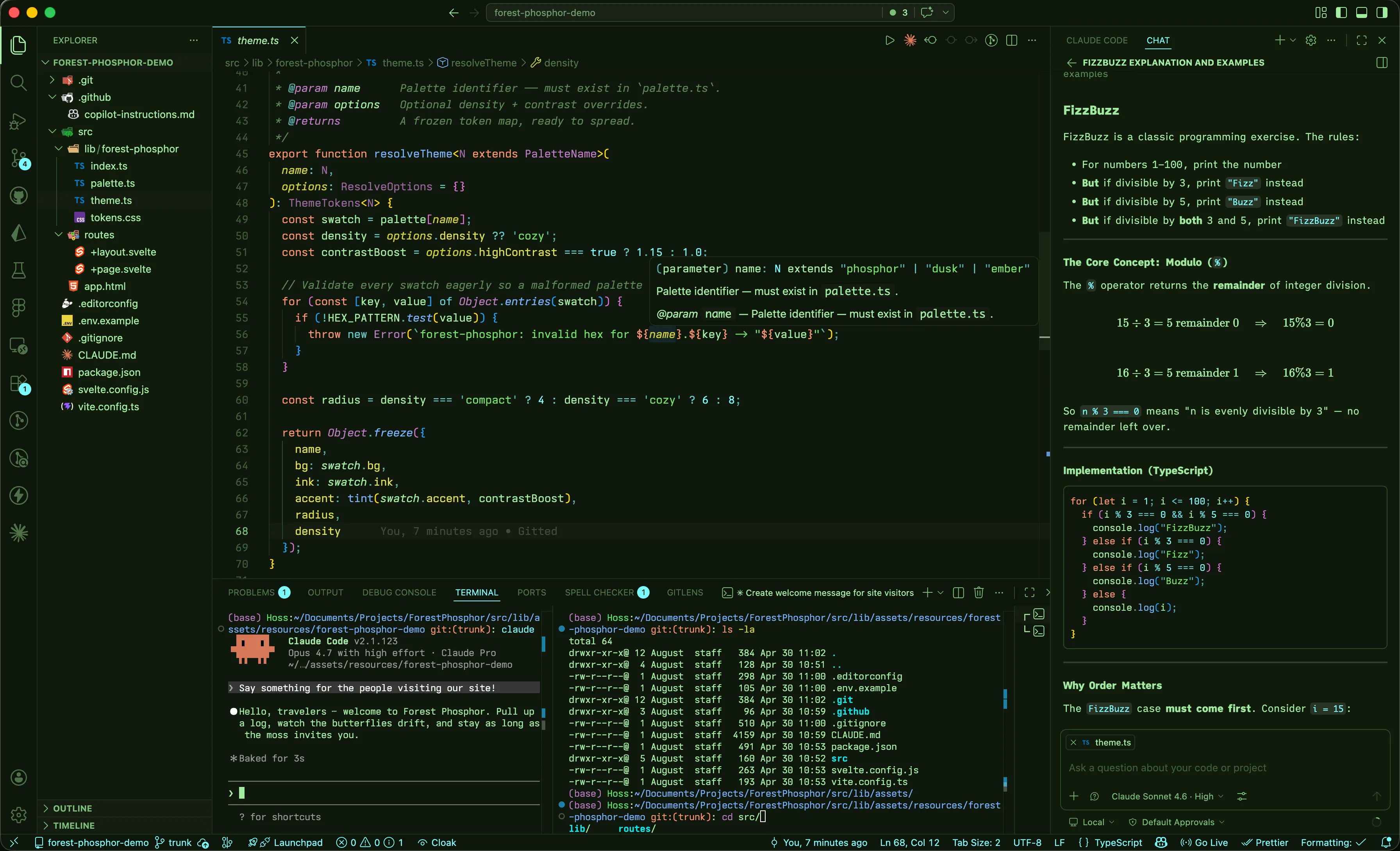 Forest Phosphor — full editor overview