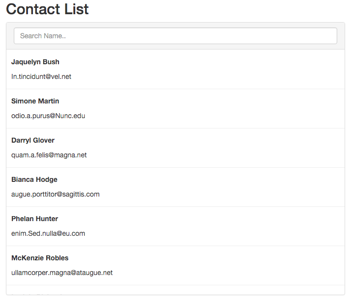 Contact List Example
