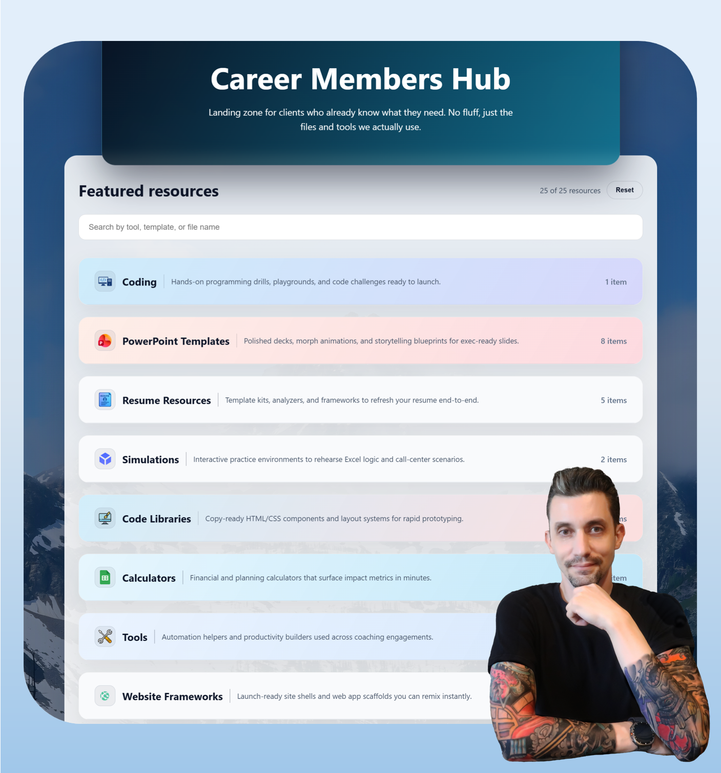 Career Solutions membership resources and tools