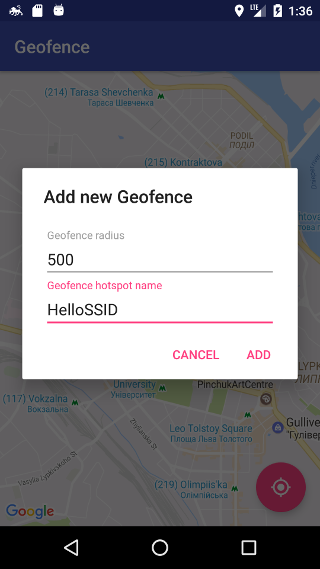 Add new geofence