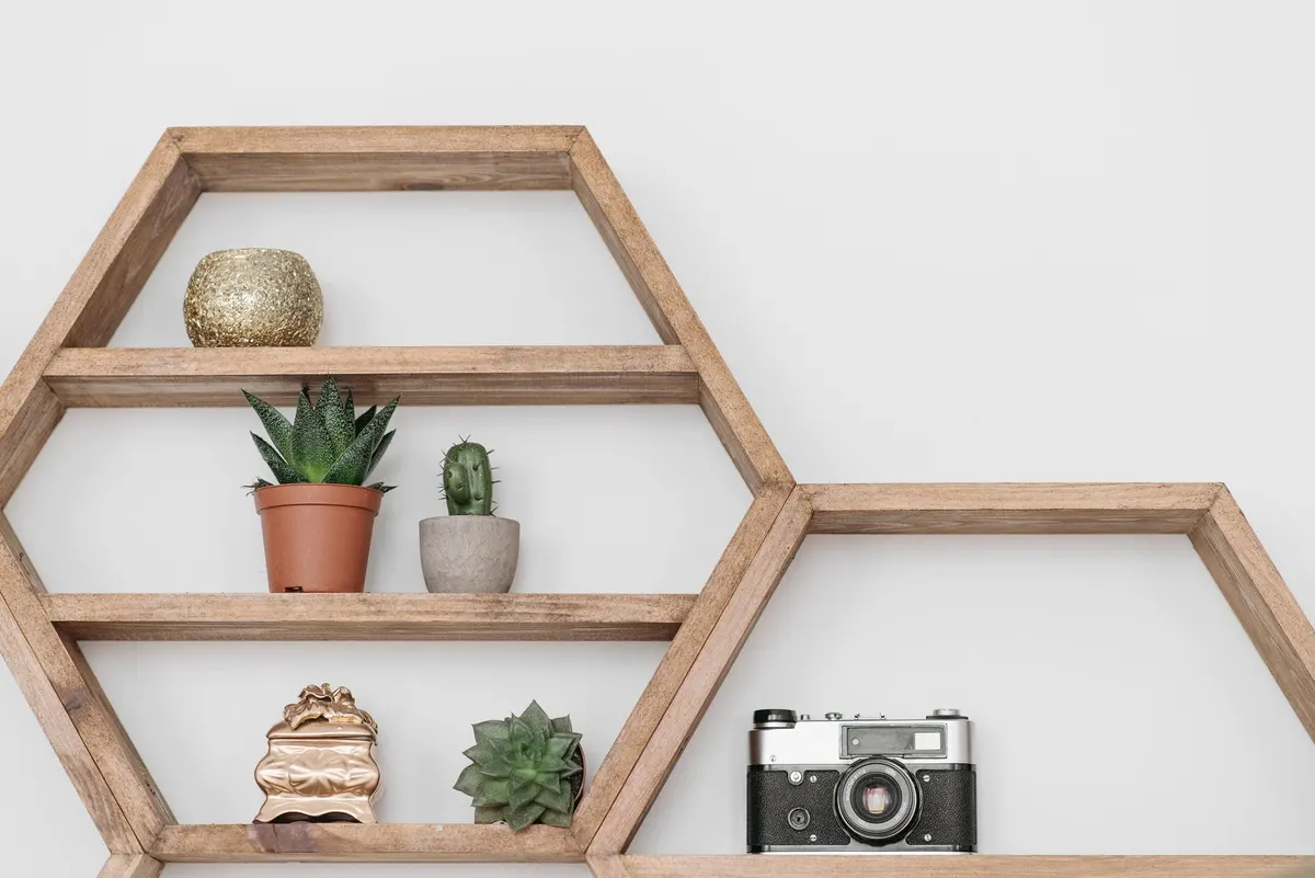 thrifted wooden wall shelf vintage makeover