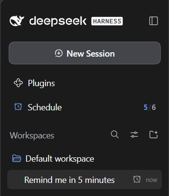 Schedule unread and total counters in the DeepSeek Harness sidebar