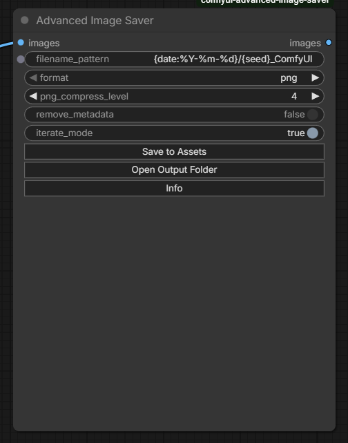 Advanced Image Saver node
