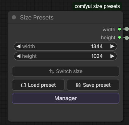 Size Presets node