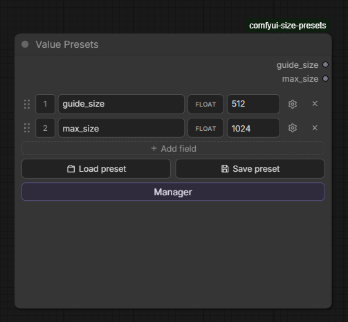 Value Presets node
