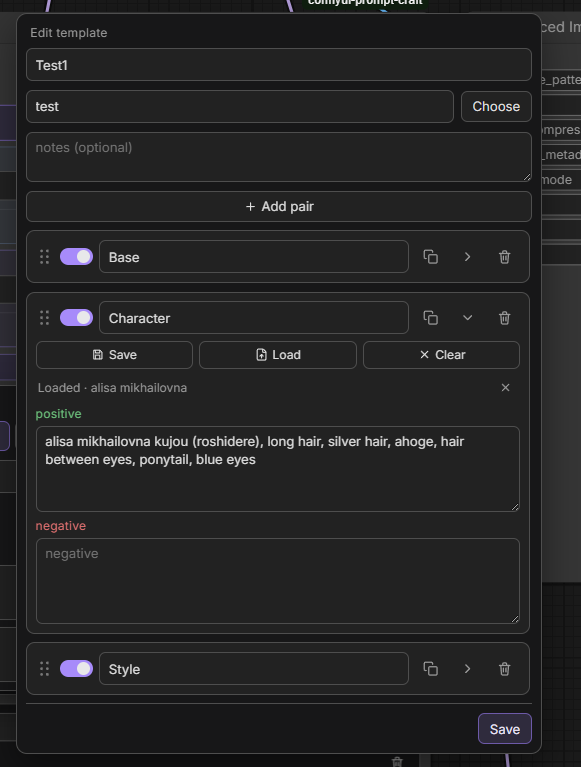 Edit template