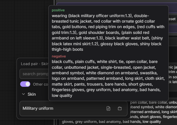 Load pair with prompt preview