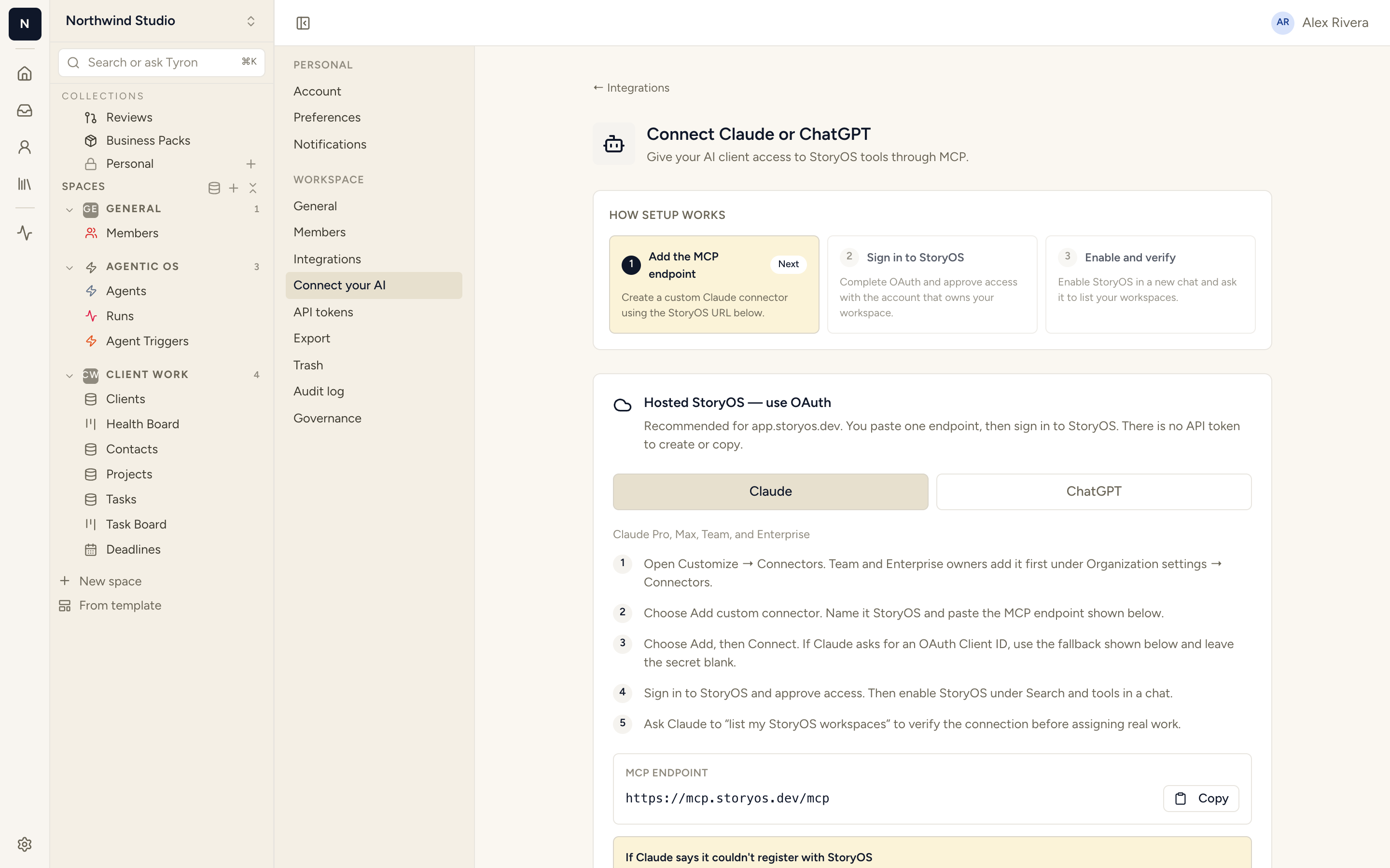 Connect Claude or ChatGPT to your workspace over MCP
