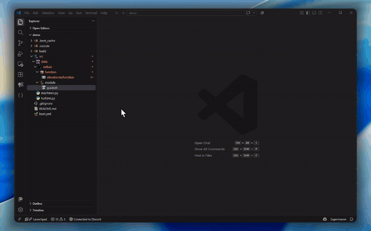 The Bolt language, with completion and ctrl+click on its commands