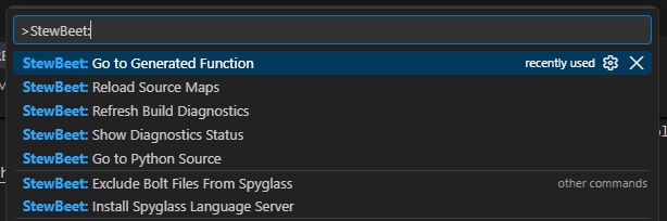 Palette commands