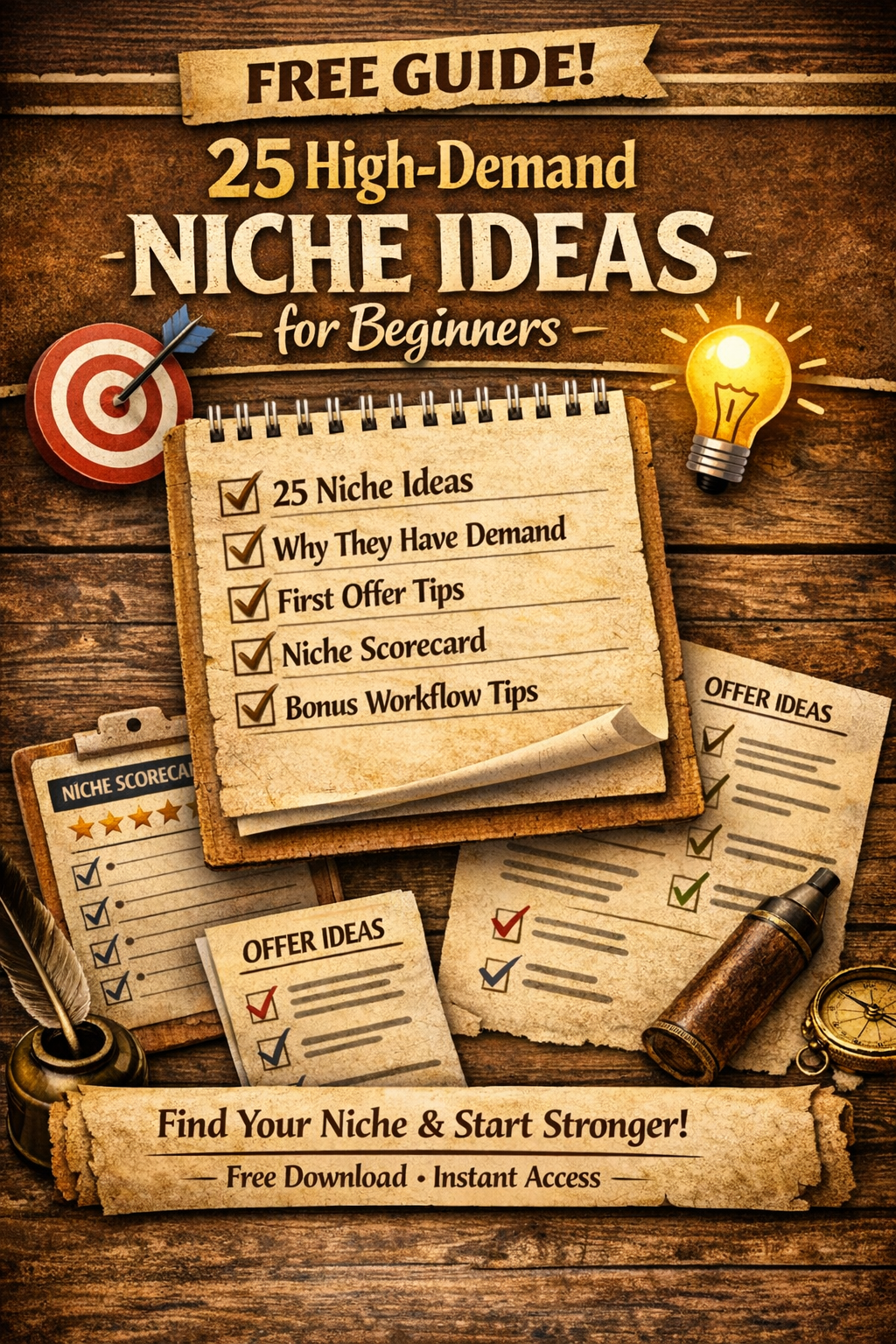 25 High-Demand Niche Ideas for Beginners free guide