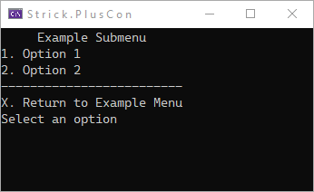 Example - Menu 1 (sub menu)