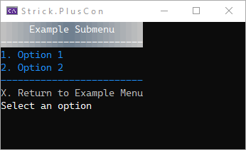 Example - Menu 2 (sub menu)